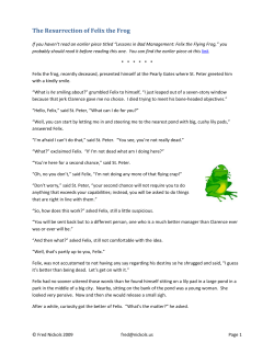 The Resurrection of Felix the Frog