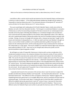 James Madison and Alexis de Tocqueville