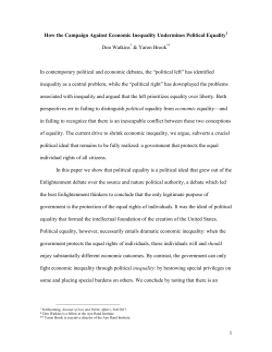 1 How the Campaign Against Economic Inequality