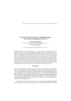 The Use of Word Processor for Teaching Writing to EFL Learners in