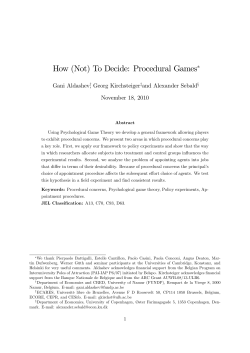 (Not) To Decide: Procedural Games