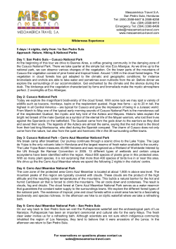 Mesoam&eacute;rica Travel S.A. San Pedro Sula, Honduras Tel: (504) 2558