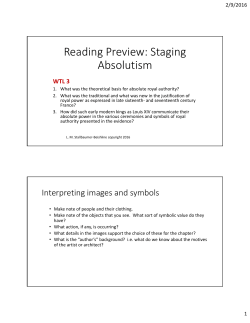 Reading Preview: Staging Absolutism