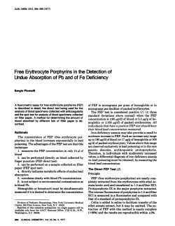 Free Erythrocyte Porphyrinsin the Detection of