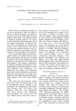 NATURAL SELECTION ON COLOR PATTERNS IN POECILIA