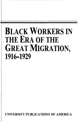 Black Workers in the Era of the Great Migration, 1916-1929