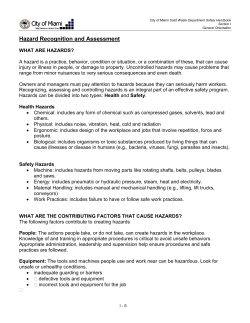 Hazard Recognition and Assessment