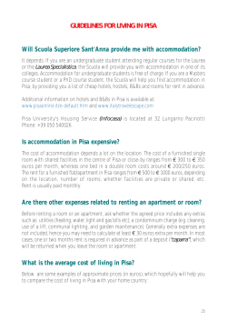 GUIDELINES FOR LIVING IN PISA