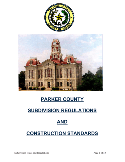PARKER COUNTY SUBDIVISION REGULATIONS AND