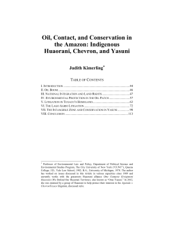 Oil, Contact, and Conservation in the Amazon
