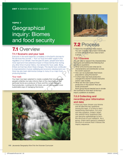 7 Geographical inquiry: Biomes and food security