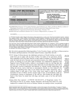 The 1797 Petition to the US Congress, and the Debate