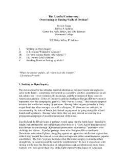 The Expelled Controversy: Overcoming or Raising Walls of Division?