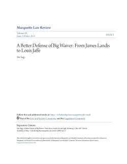 A Better Defense of Big Waiver: From James Landis to Louis Jaffe