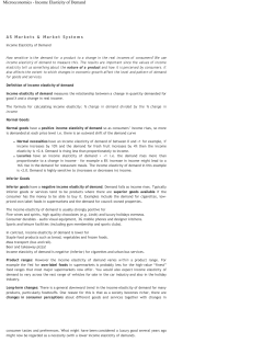 Microeconomics - Income Elasticity of Demand