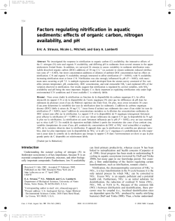 Factors regulating nitrification in aquatic sediments: effects of