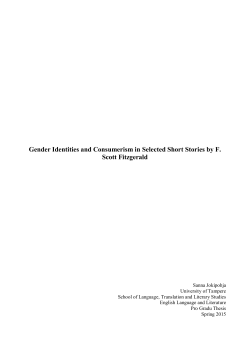 Gender Identities and Consumerism in Selected Short