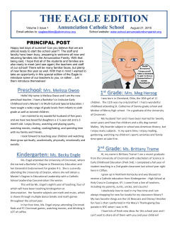 the eagle edition - Annunciation School