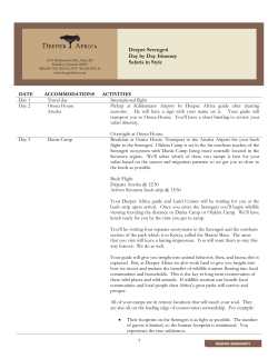 Deeper Serengeti Day by Day Itinerary Safaris in Style