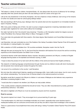 Teacher extraordinaire