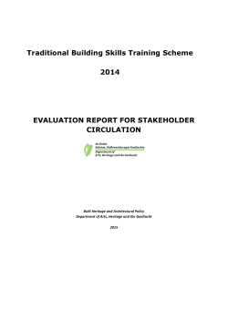 Traditional Building Skills Training Scheme 2014 Evaluation Report