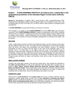 FLOOD WARNING UPDATE for all watercourses / waterbodies in