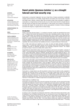 Sweet potato (Ipomoea batatas L.) as a drought tolerant and food