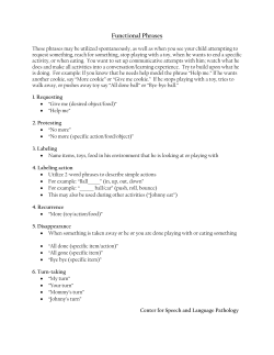Functional Phrases - Center for Speech and Language Pathology