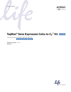 TaqMan&reg; Gene Expression Cells-to-CT&trade; Kit User Guide (Pub. no