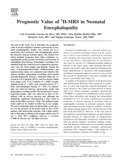 Prognostic Value of H-MRS in Neonatal