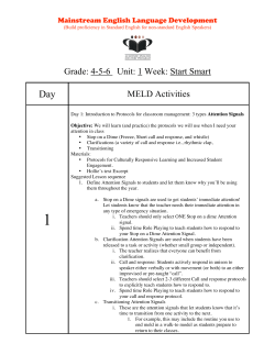 Grade: 4-5-6 Unit: 1 Week: Start Smart MELD Activities