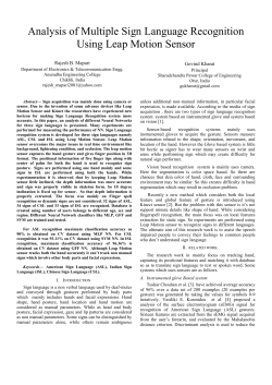 Analysis of Multiple Sign Language Recognition Using Leap