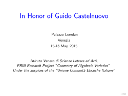 In Honor of Guido Castelnuovo