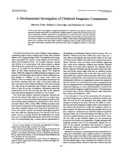 Developmental Investgiation of Imaginary Friends
