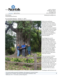 For Immediate Release: October 11, 2016 &ldquo;120 feet tall cottonwood