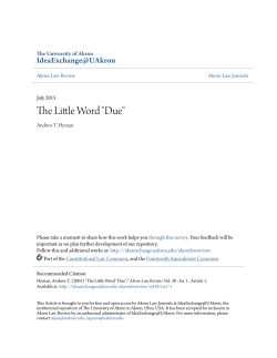 The Little Word "Due" - IdeaExchange@UAkron