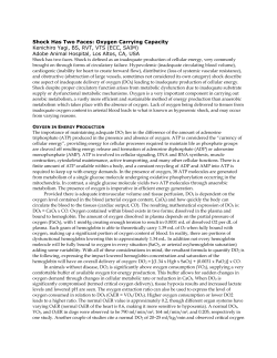Shock Has Two Faces: Oxygen Carrying Capacity Kenichiro Yagi