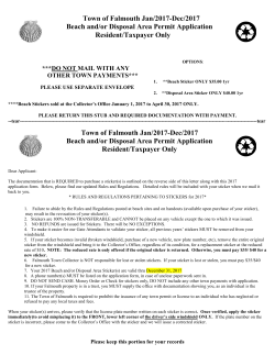 Town of Falmouth Jan/2017-Dec/2017 Beach and/or Disposal Area