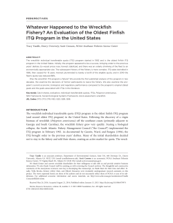 Whatever Happened to the Wreckfish Fishery? An