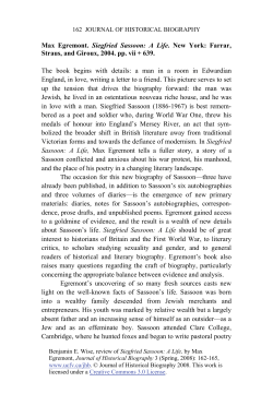 Max Egremont. Siegfried Sassoon: A Life. New York