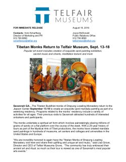 Tibetan Monks Return to Telfair Museum, Sept. 13-18