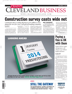 January 6 - Crain`s Cleveland Business
