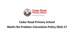 Cedar Road Primary School Maths No Problem Calculation Policy