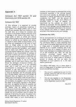 Inclosure Act 1857 section 12 and Commons Act 1876 section 29