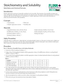 Stoichiometry and Solubility