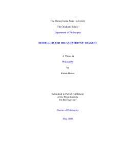 HEIDEGGER AND THE QUESTION OF TRAGEDY