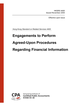 HKSRS 4400 Engagements to Perform Agreed-Upon