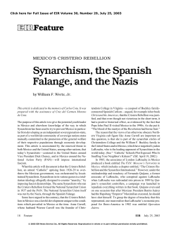 Synarchism, the Spanish Falange, and the Nazis