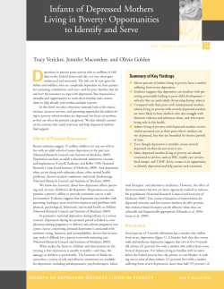 Infants of Depressed Mothers Living in Poverty
