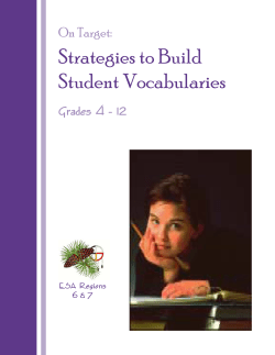 Strategies to Build Student Vocabularies